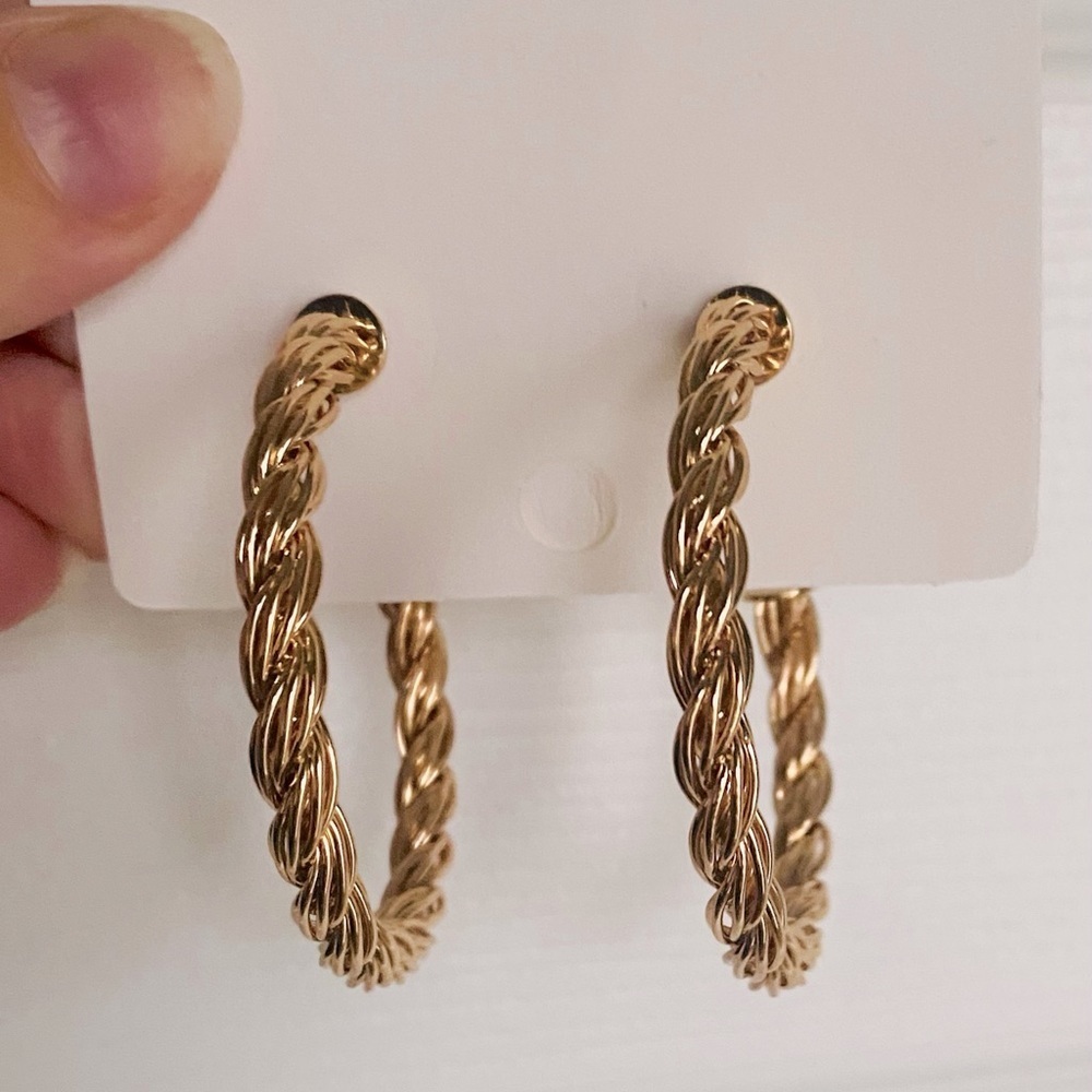Chunky Hoop Earrings. New.